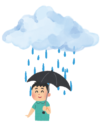 傘をさす男性のイラスト
