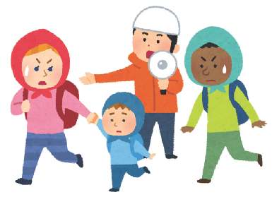 避難する人たちのイラスト